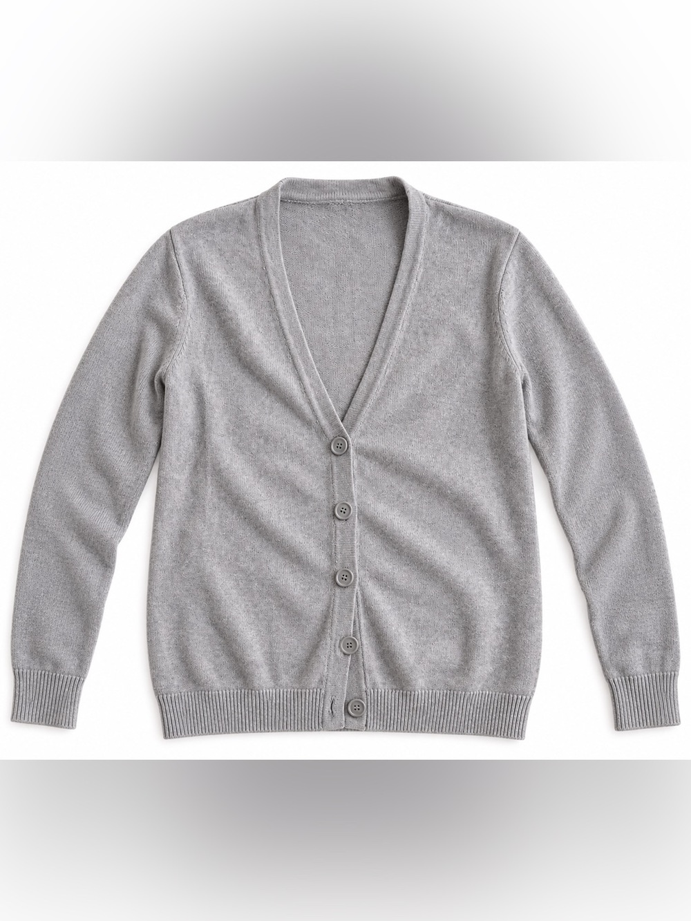 Forever21 Women's Gray Button-Up V-Neck Cardigan